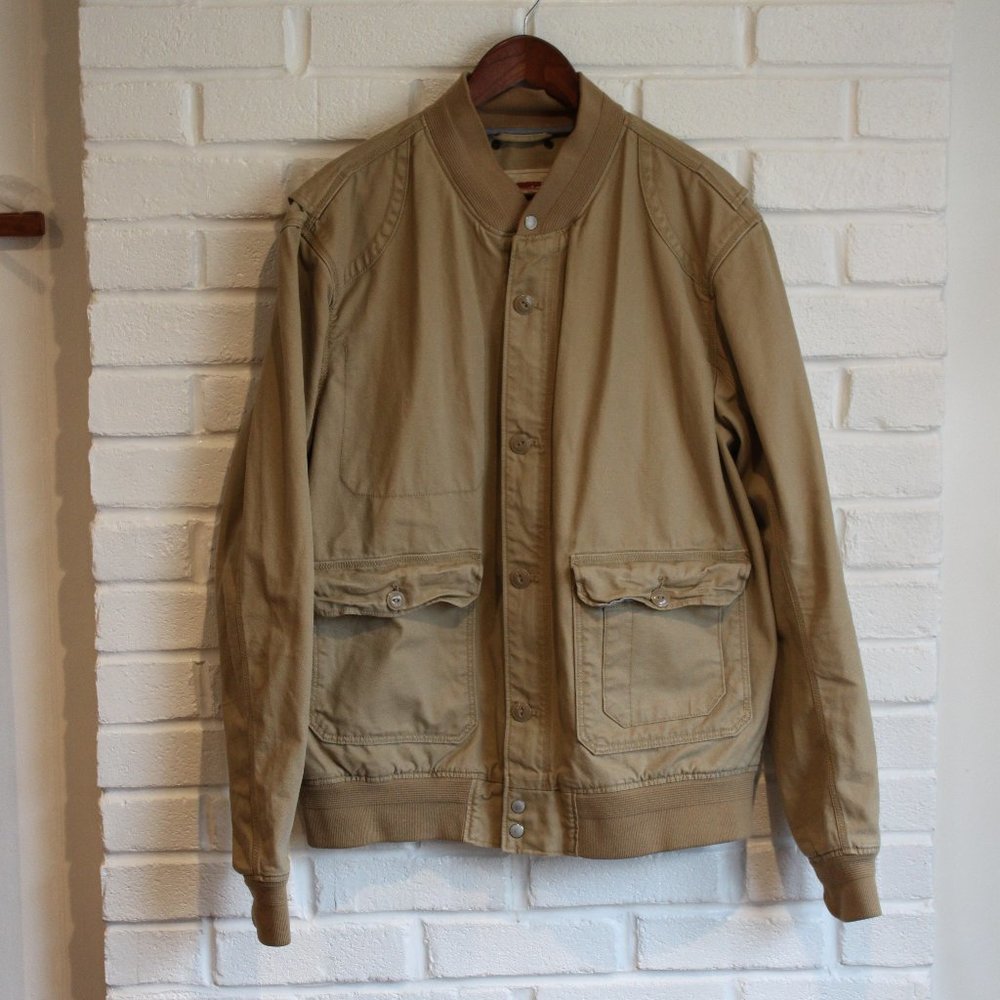 Levis men's XL lightweight tan canvas bomber jacket mechanics coat spring wear